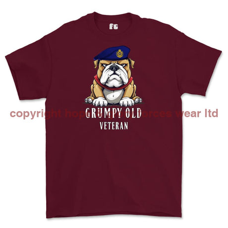 Grumpy Old Royal Engineers Veteran Printed T-Shirt - Maroon