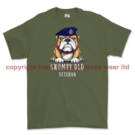 Grumpy Old Royal Engineers Veteran Printed T-Shirt - Military Green
