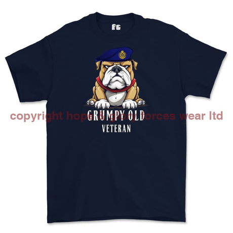 Grumpy Old Royal Engineers Veteran Printed T-Shirt - Navy Blue