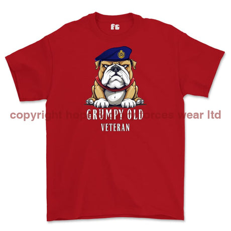 Grumpy Old Royal Engineers Veteran Printed T-Shirt - Red