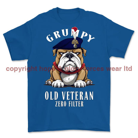 Grumpy Old Royal Fusilier Veteran Printed T-Shirt - Blue