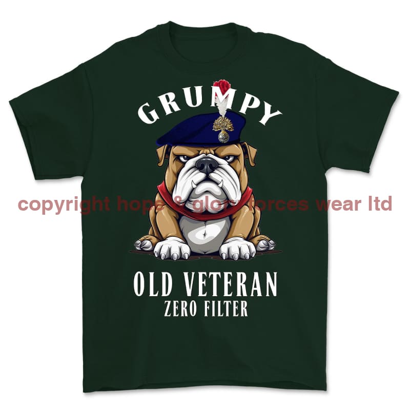 Grumpy Old Royal Fusilier Veteran Printed T-Shirt - Commando Green