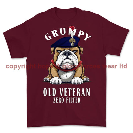 Grumpy Old Royal Fusilier Veteran Printed T-Shirt - Maroon