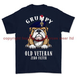 Grumpy Old Royal Fusilier Veteran Printed T-Shirt - Navy Blue