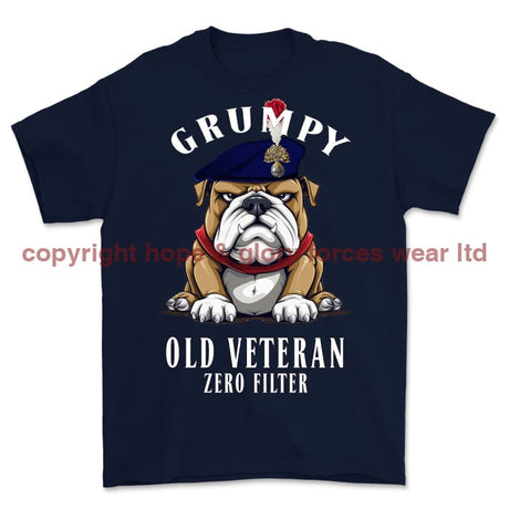 Grumpy Old Royal Fusilier Veteran Printed T-Shirt - Navy Blue