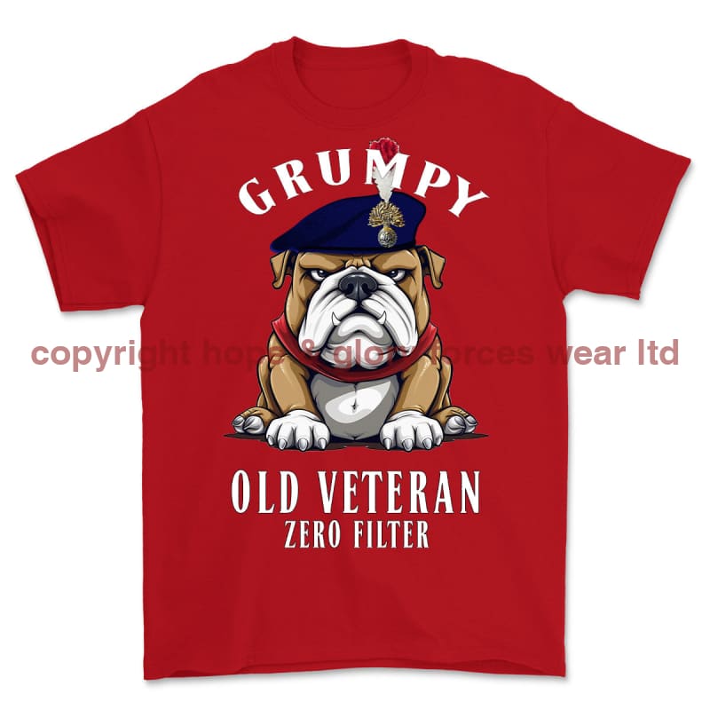Grumpy Old Royal Fusilier Veteran Printed T-Shirt - Red