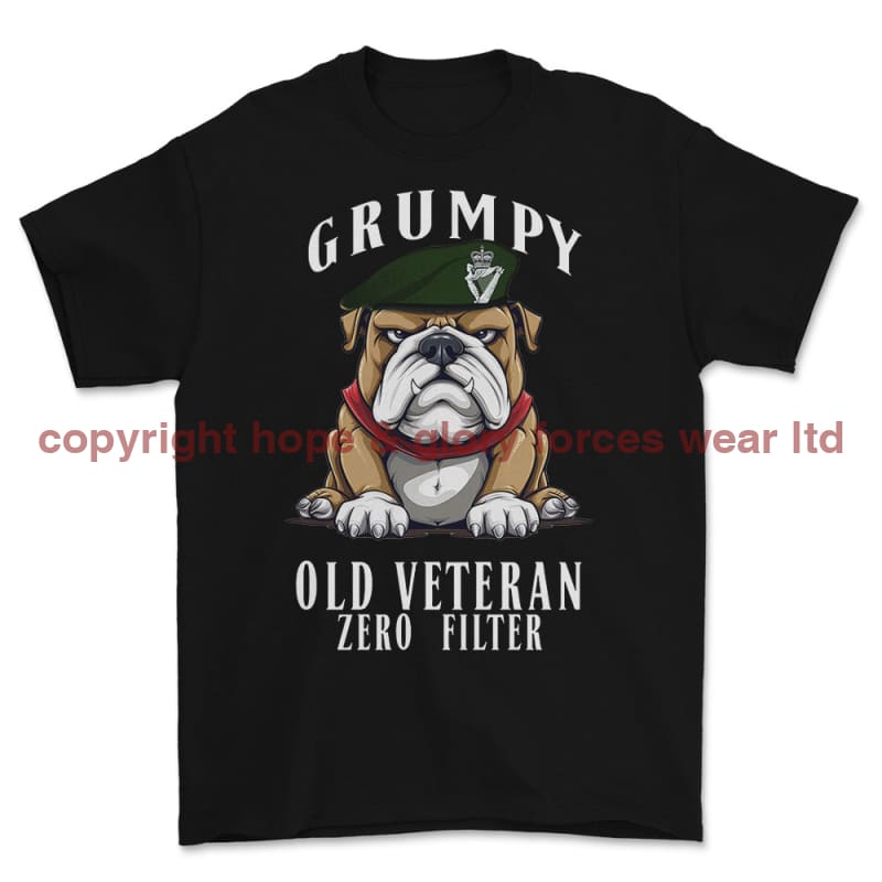 Grumpy Old Royal Irish Regiment Veteran Printed T-Shirt - Black