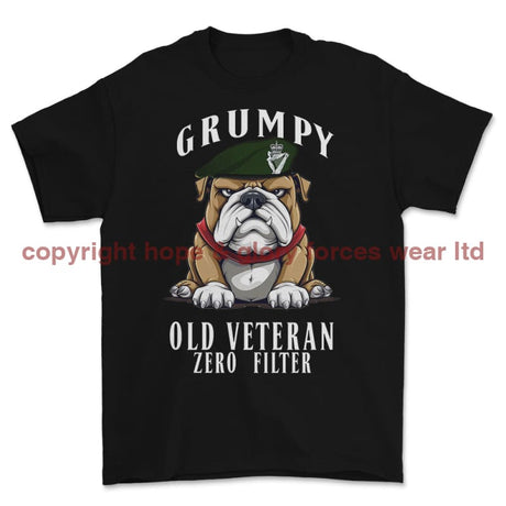 Grumpy Old Royal Irish Regiment Veteran Printed T-Shirt - Black