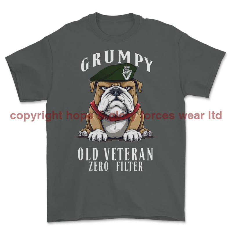 Grumpy Old Royal Irish Regiment Veteran Printed T-Shirt - Charcoal