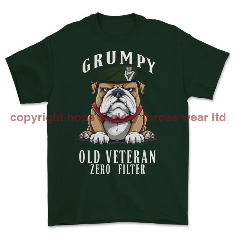Grumpy Old Royal Irish Regiment Veteran Printed T-Shirt - Commando Green