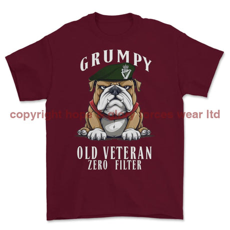 Grumpy Old Royal Irish Regiment Veteran Printed T-Shirt - Maroon