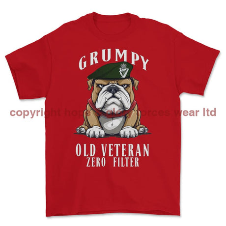 Grumpy Old Royal Irish Regiment Veteran Printed T-Shirt - Red