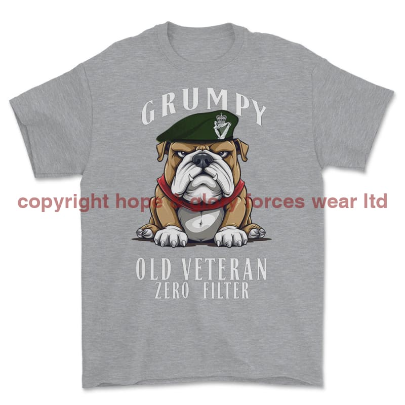 Grumpy Old Royal Irish Regiment Veteran Printed T-Shirt - Sports Grey