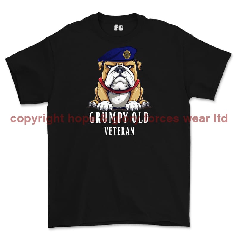 Grumpy Old Royal Logistic Corps Veteran Printed T-Shirt - Black