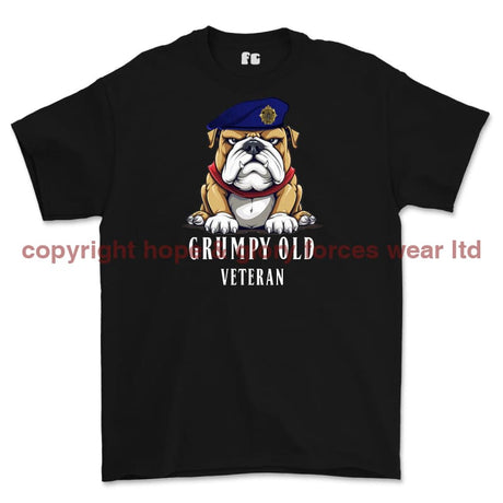 Grumpy Old Royal Logistic Corps Veteran Printed T-Shirt - Black