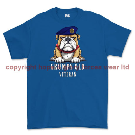 Grumpy Old Royal Logistic Corps Veteran Printed T-Shirt - Blue