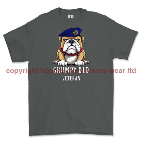 Grumpy Old Royal Logistic Corps Veteran Printed T-Shirt - Charcoal