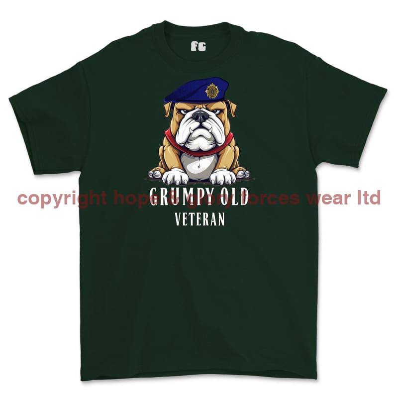 Grumpy Old Royal Logistic Corps Veteran Printed T-Shirt - Commando Green