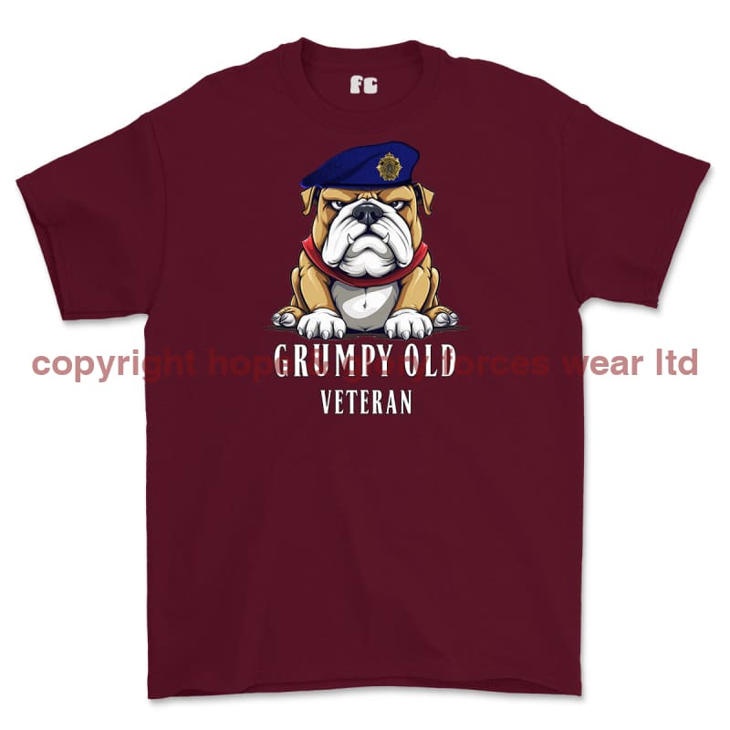Grumpy Old Royal Logistic Corps Veteran Printed T-Shirt - Maroon