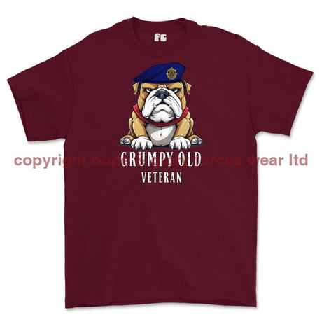 Grumpy Old Royal Logistic Corps Veteran Printed T-Shirt - Maroon