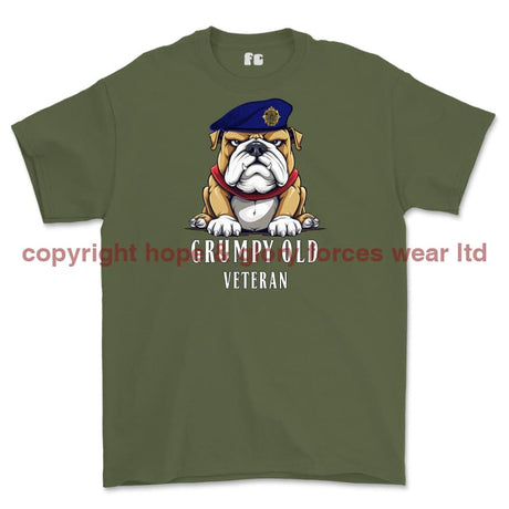 Grumpy Old Royal Logistic Corps Veteran Printed T-Shirt - Military Green