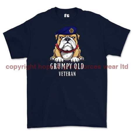 Grumpy Old Royal Logistic Corps Veteran Printed T-Shirt - Navy Blue