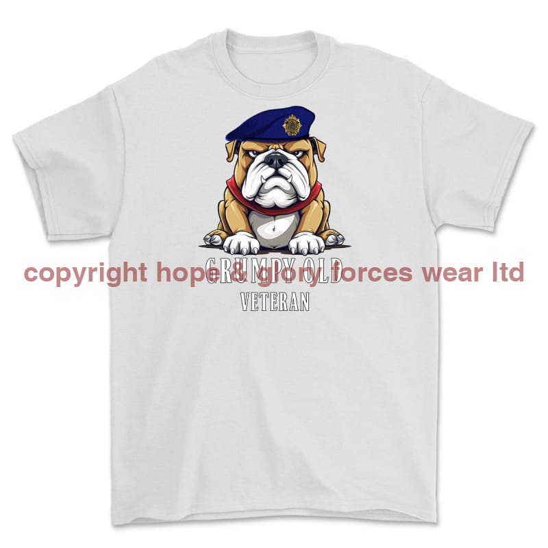 Grumpy Old Royal Logistic Corps Veteran Printed T-Shirt - White