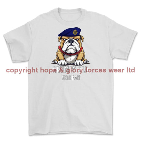 Grumpy Old Royal Logistic Corps Veteran Printed T-Shirt - White