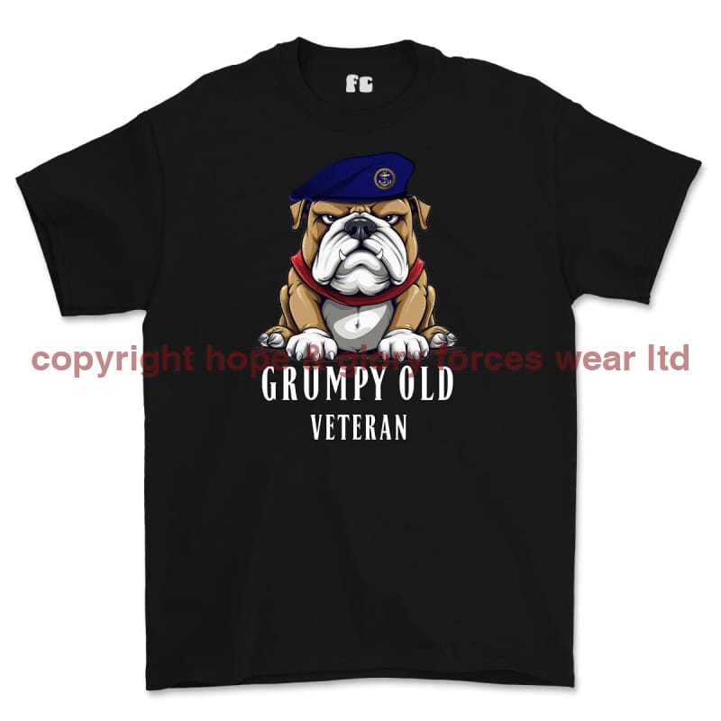 Grumpy Old Royal Navy Veteran Printed T-Shirt - Black
