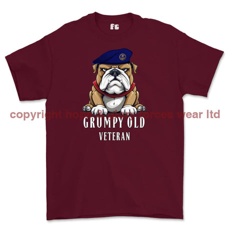 Grumpy Old Royal Navy Veteran Printed T-Shirt - Maroon