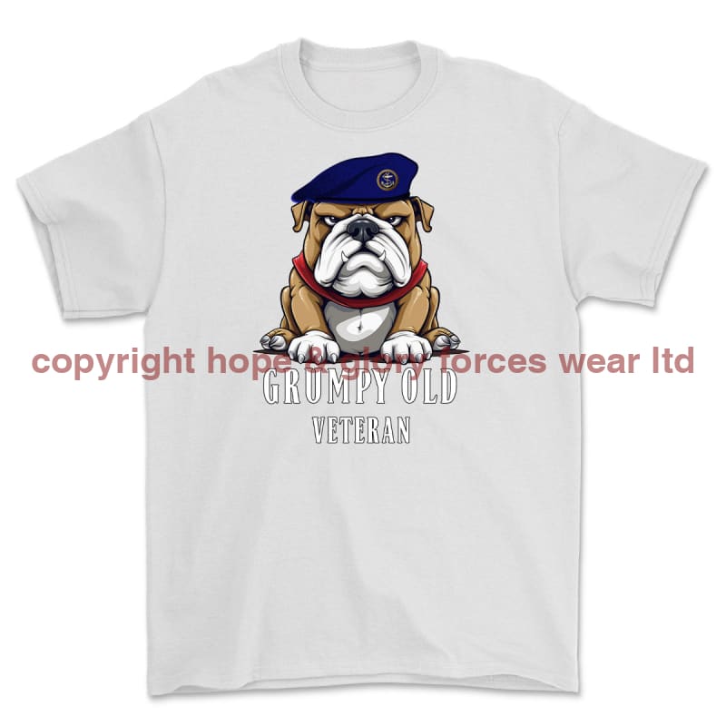 Grumpy Old Royal Navy Veteran Printed T-Shirt - White