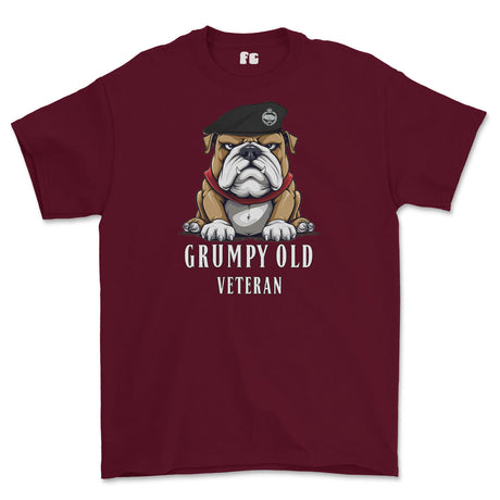 Grumpy Old RTR Tankie Veteran Printed T-Shirt - Maroon