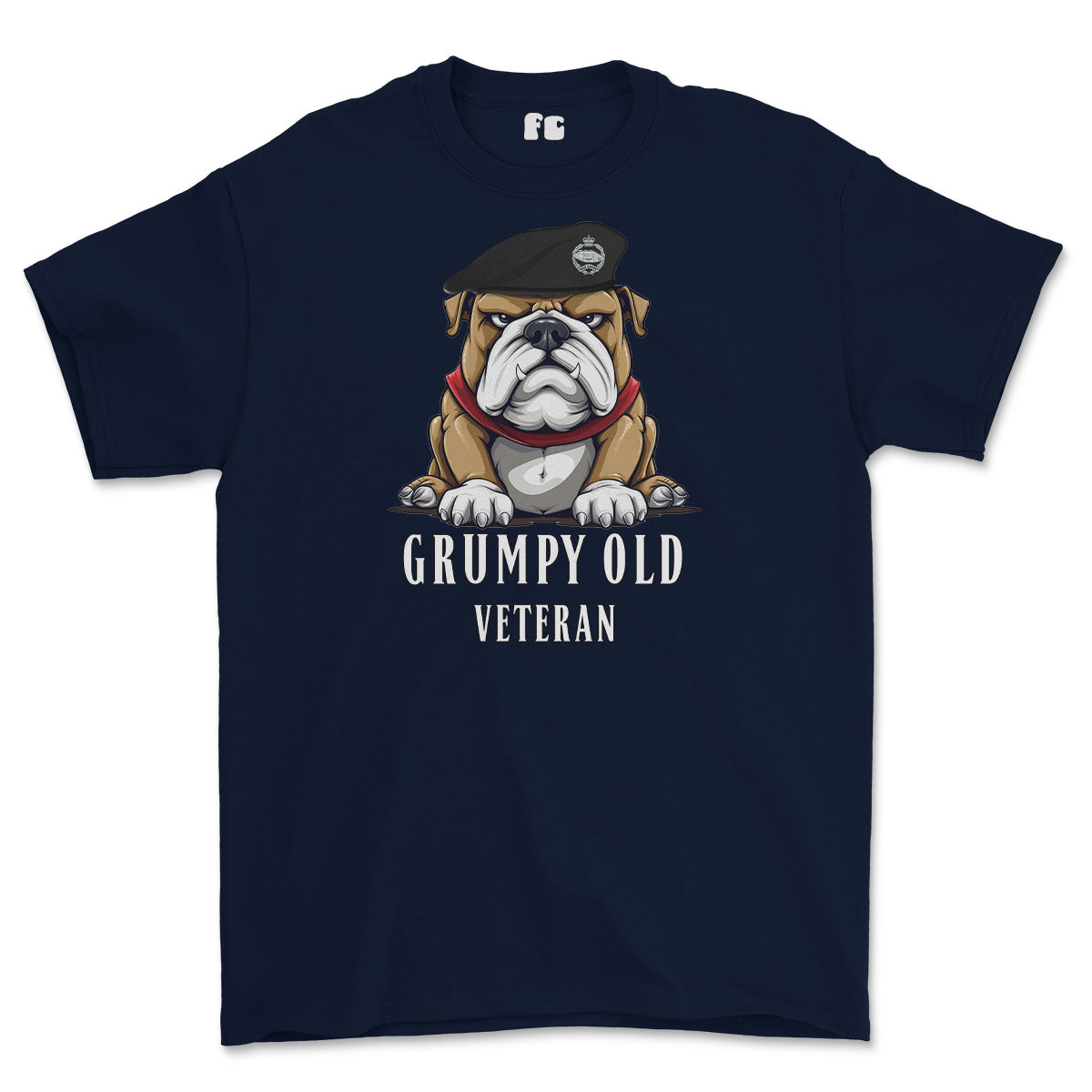 Grumpy Old RTR Tankie Veteran Printed T-Shirt - Navy Blue