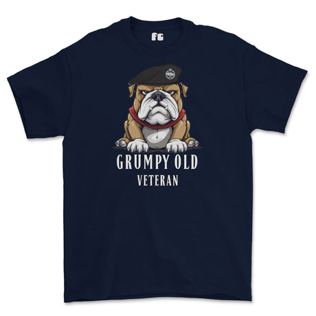 Grumpy Old RTR Tankie Veteran Printed T-Shirt - Navy Blue