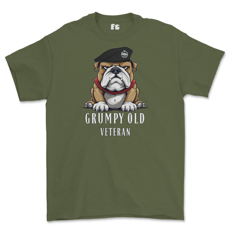 Grumpy Old RTR Tankie Veteran Printed T-Shirt - Olive Green