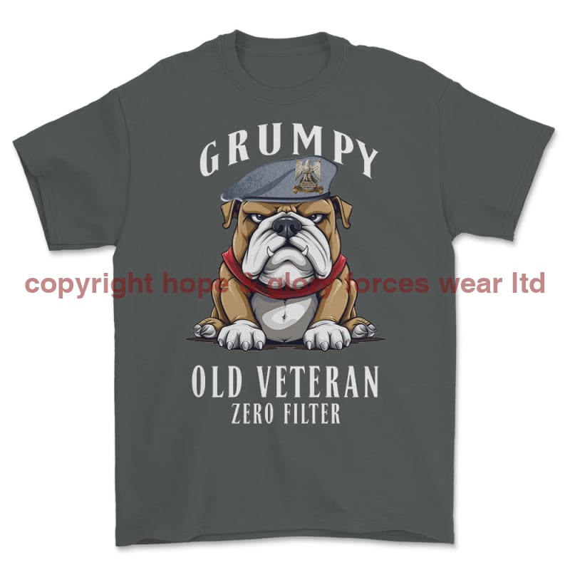 Grumpy Old Scots Dragoon Guards Veteran Printed T-Shirt - Charcoal