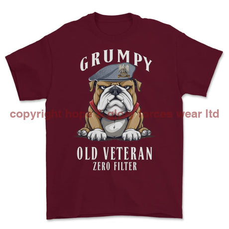 Grumpy Old Scots Dragoon Guards Veteran Printed T-Shirt - Maroon