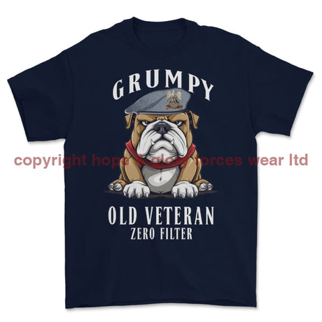 Grumpy Old Scots Dragoon Guards Veteran Printed T-Shirt - Navy Blue