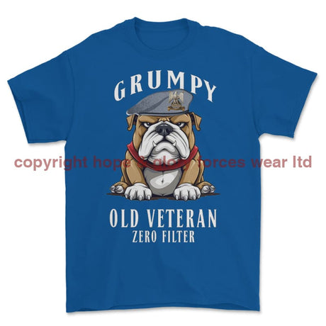 Grumpy Old Scots Dragoon Guards Veteran Printed T-Shirt - Royal Blue