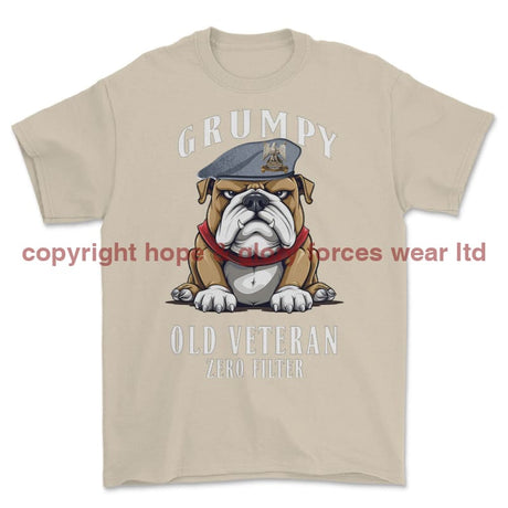 Grumpy Old Scots Dragoon Guards Veteran Printed T-Shirt - Sand