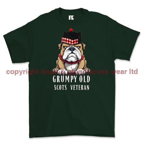 Grumpy Old Scots Highlander Veteran Printed T-Shirt - Commando Green