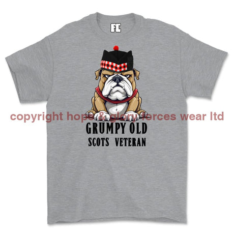 Grumpy Old Scots Highlander Veteran Printed T-Shirt - Sports Grey