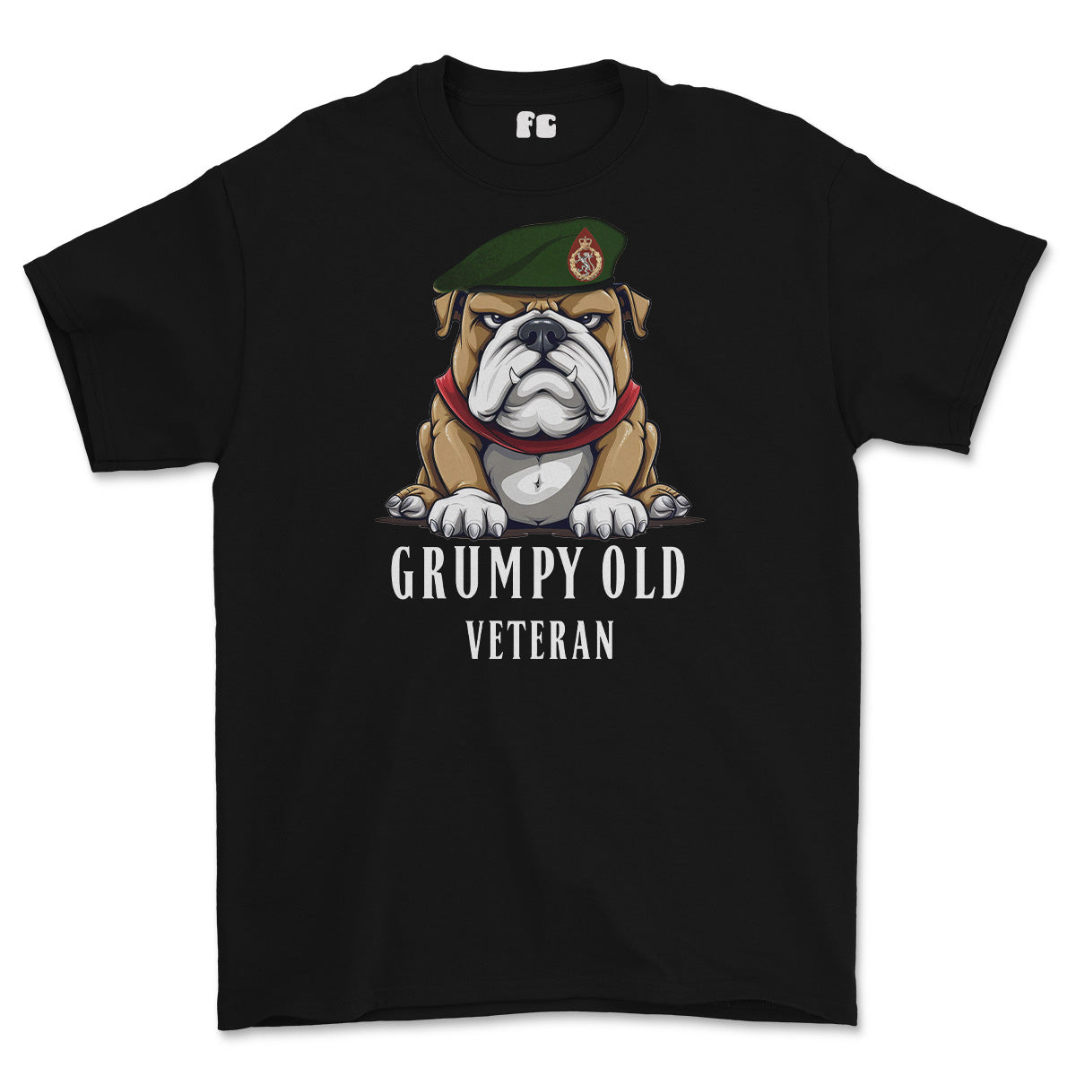 Grumpy Old WRAC Veteran Printed T-Shirt - Black