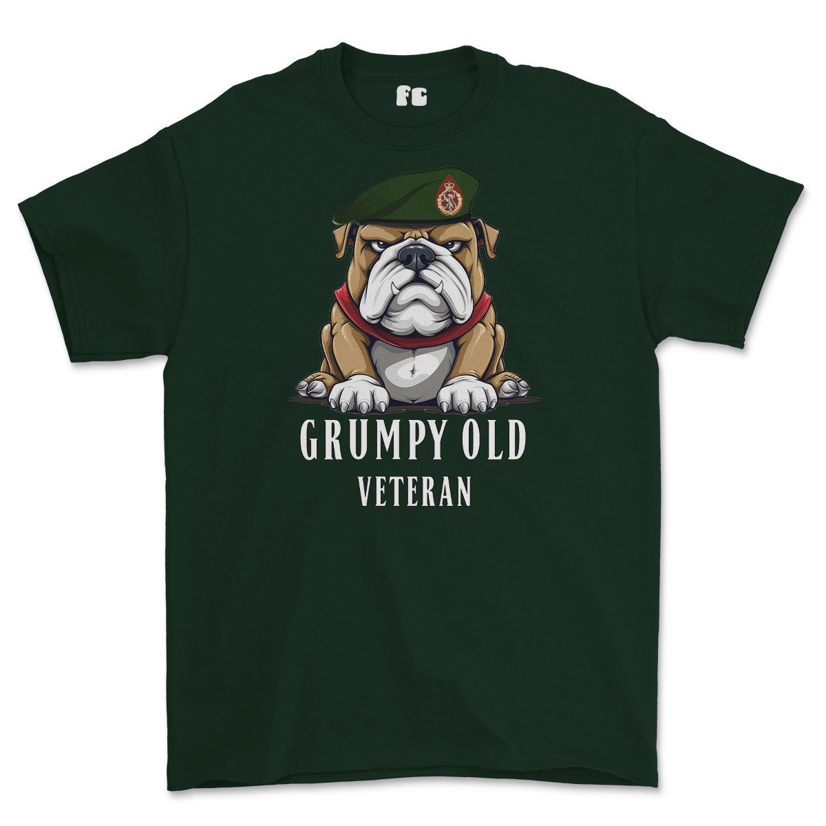 Grumpy Old WRAC Veteran Printed T-Shirt - Green