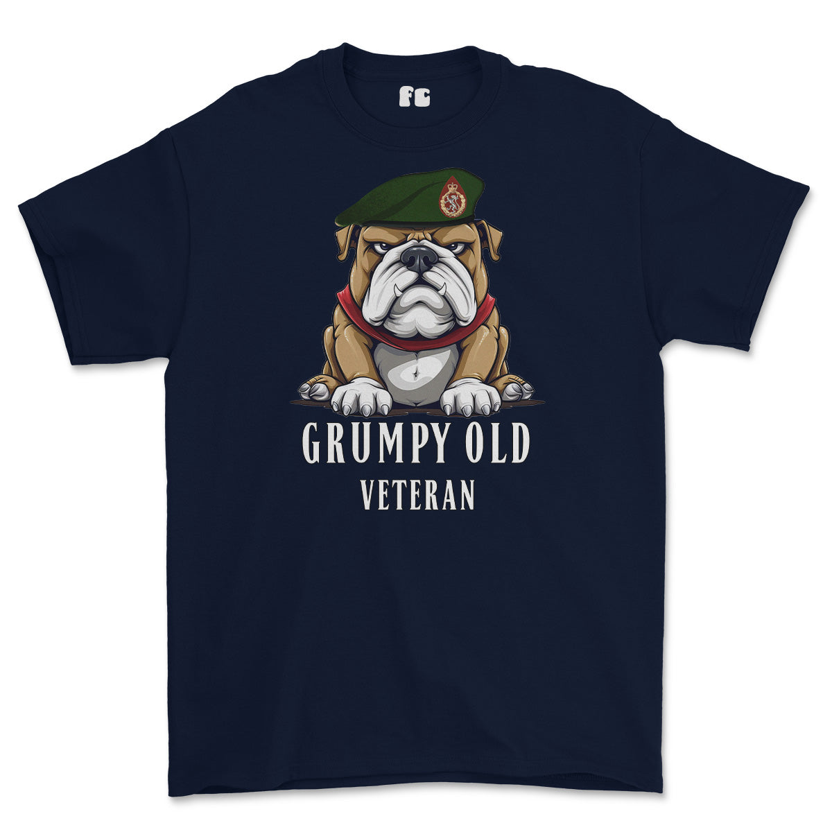 Grumpy Old WRAC Veteran Printed T-Shirt - Navy Blue
