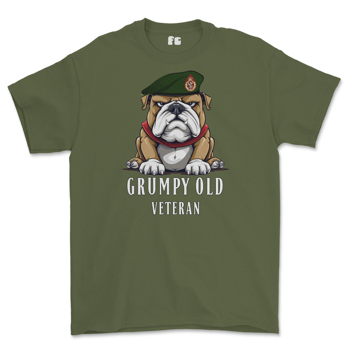 Grumpy Old WRAC Veteran Printed T-Shirt - Olive Green