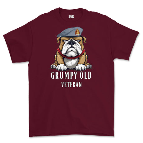 Grumpy Old QARANC Veteran Printed T-Shirt - Maroon