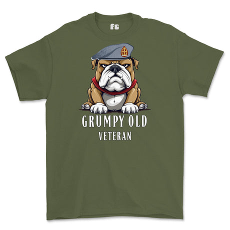 Grumpy Old QARANC Veteran Printed T-Shirt - Olive Green