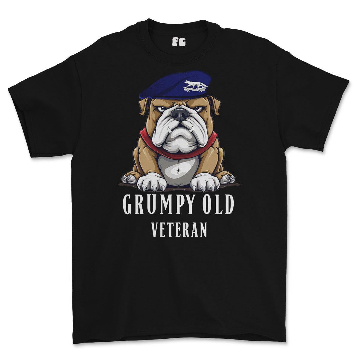Grumpy Old Queens Own Yeomanry Veteran Printed T-Shirt - Black