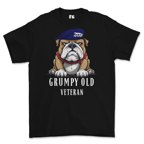 Grumpy Old Queens Own Yeomanry Veteran Printed T-Shirt - Black